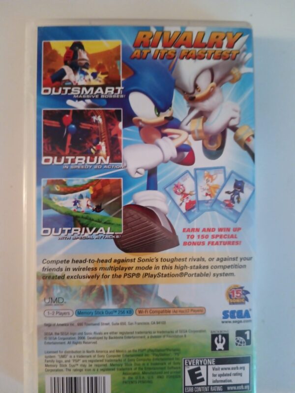 Sonic Rivals Back Cover